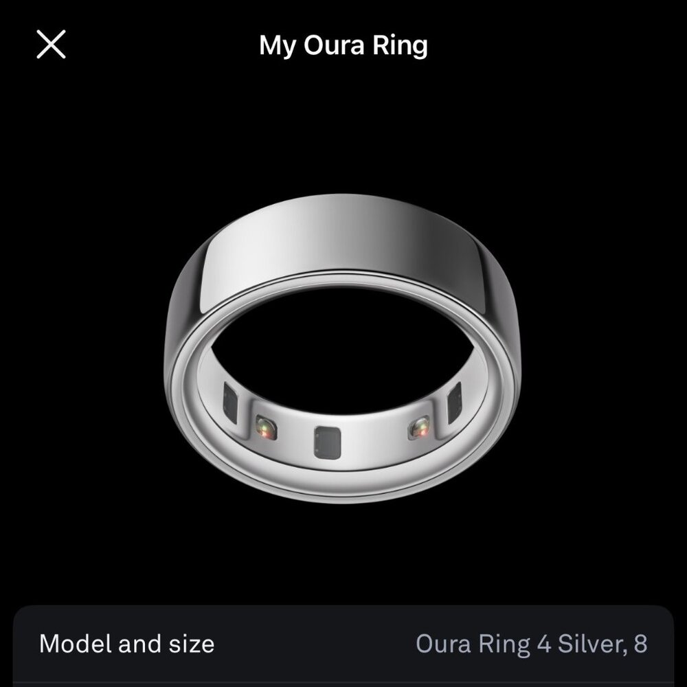 Oura Ring Gen 4 - Size 8, Silver